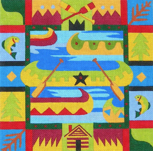 M-1616 Lodge Canoes © Jennifer Brinley/Ruth Levison Designs
