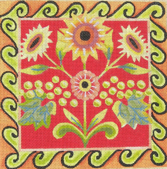 M-1626 Provence Floral – Red © Jennifer Brinley