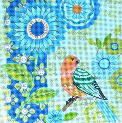 M-1684 Jardin Blue Orange Birch © Jennifer Brinley