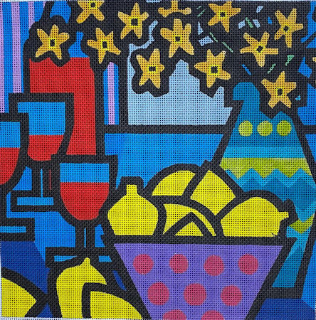 M-2163 Wine Lemons and Flowers © John Nolan