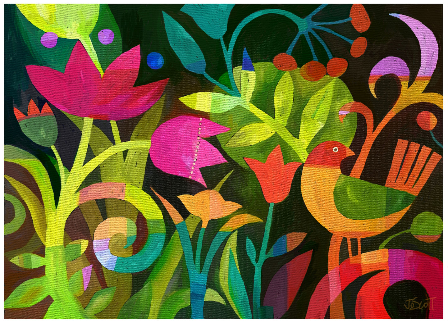 M-2225  Flowers of the Forest © Jo Scott (Rug)