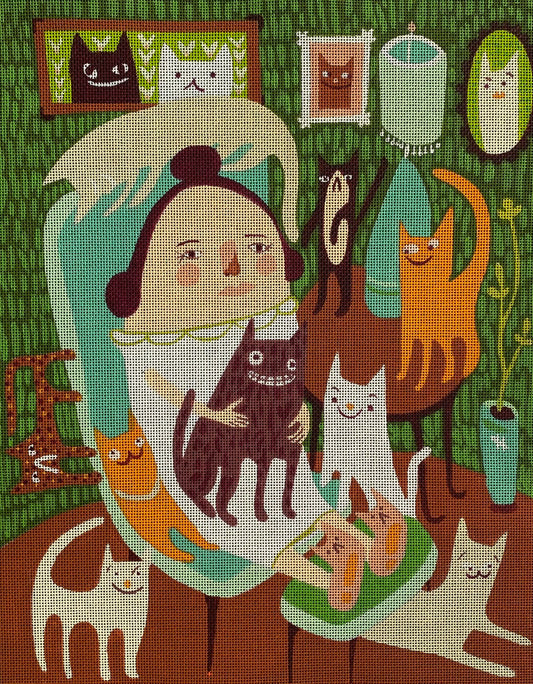 M-2266	Cat Lady Rug © Sara Pulver