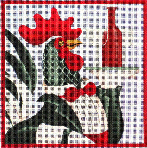 M-1345 Rooster Waiter Wine Tray © Stephanie Stouffer/Ruth Levison Designs